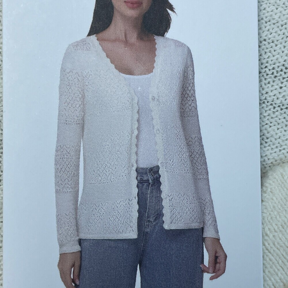 Frye Women's XXL Cardigan Ivory Cotton e0423